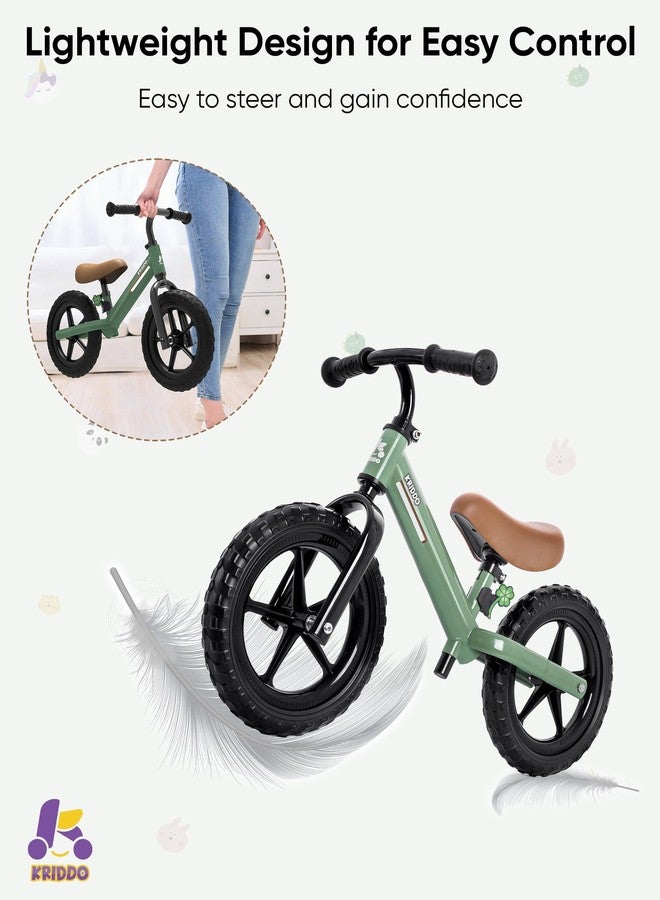 KRIDDO Toddler Balance Bike 2 Year Old, Kids Balance Bike for 2-5 Years Old, Dual Bearing for Smoother Riding, Adorable Plate, Adjustable Seat and Handlebar, Toddler Bike Gifts Age 2-3, Green - Image 5